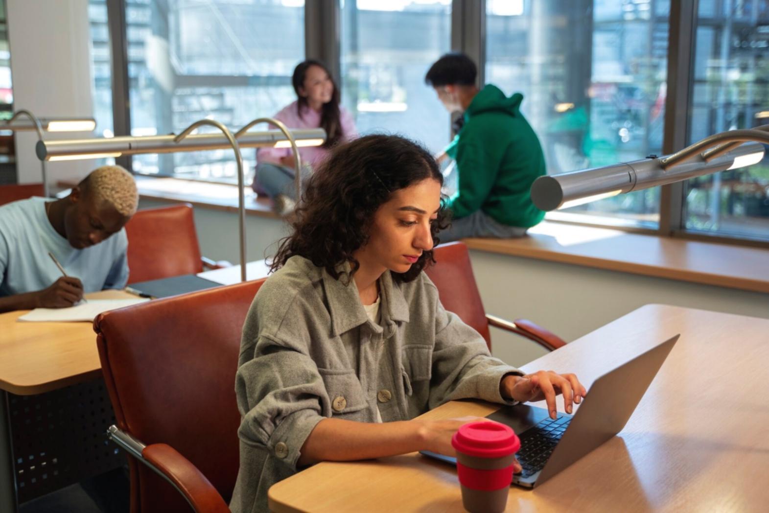 Person reviewing budget categories on laptop